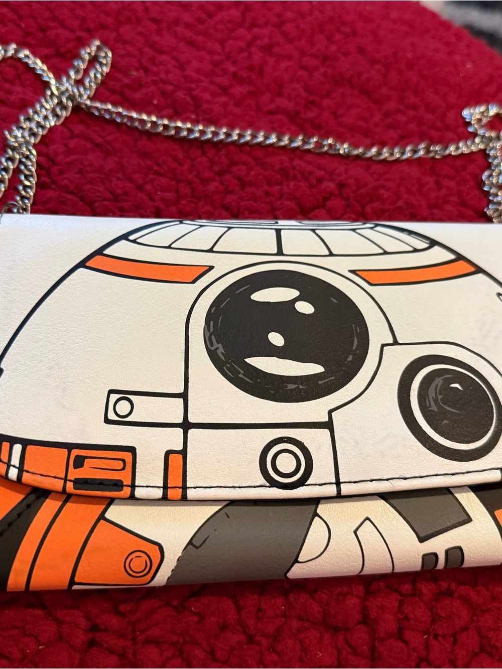 Source Unknown White Orange and Black BB-Style Crossbody Bag